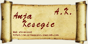 Anja Kesegić vizit kartica